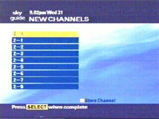 Choosing which channels to store